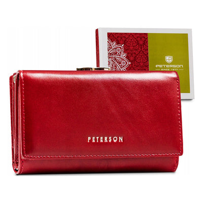 Γυναικείο πορτοφόλι από γνήσιο φυσικό δέρμα GPD461, Κόκκινο - με προστασία ασύρματης ανάγνωσης RFID 1