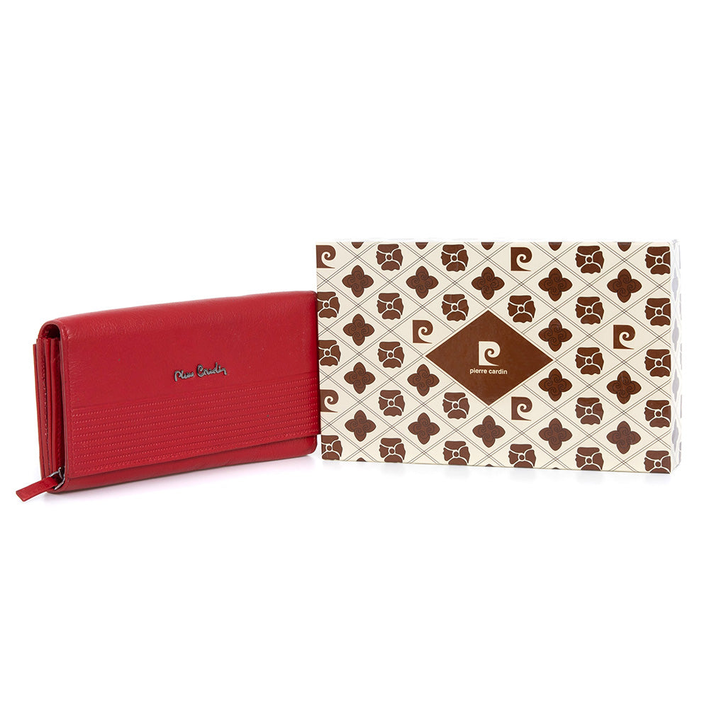 Pierre Cardin | Γυναικείο πορτοφόλι από γνήσιο φυσικό δέρμα GPD447, Κόκκινο 2