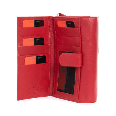 Pierre Cardin | Γυναικείο πορτοφόλι από γνήσιο φυσικό δέρμα GPD447, Κόκκινο 3