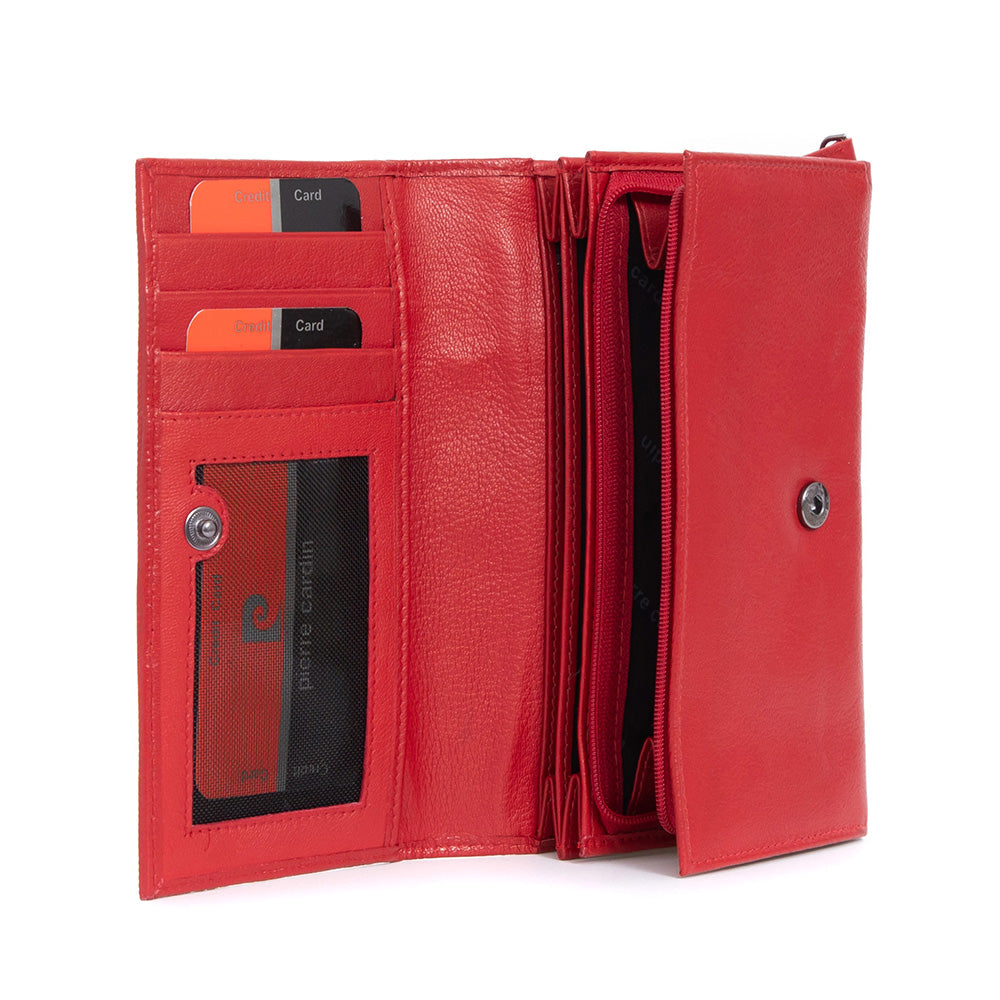 Pierre Cardin | Γυναικείο πορτοφόλι από γνήσιο φυσικό δέρμα GPD447, Κόκκινο 4
