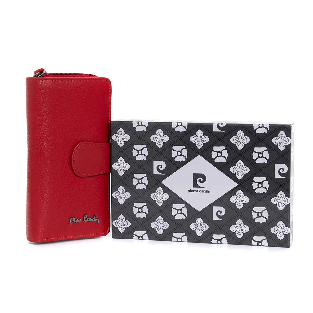 Pierre Cardin | Γυναικείο πορτοφόλι από γνήσιο φυσικό δέρμα GPD449, Κόκκινο 2