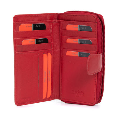 Pierre Cardin | Γυναικείο πορτοφόλι από γνήσιο φυσικό δέρμα GPD449, Κόκκινο 3