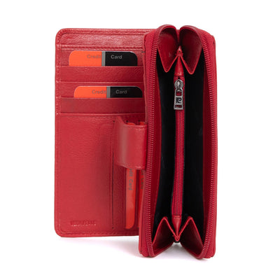 Pierre Cardin | Γυναικείο πορτοφόλι από γνήσιο φυσικό δέρμα GPD449, Κόκκινο 4