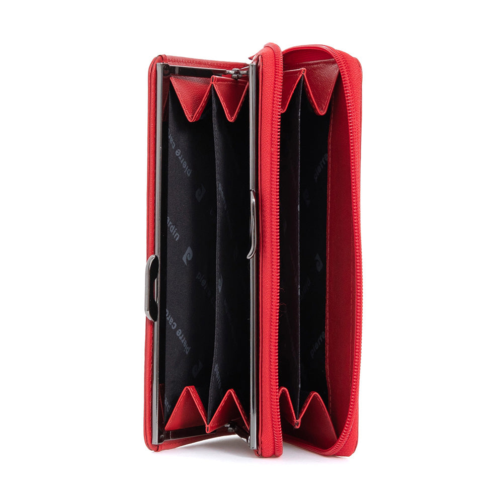 Pierre Cardin | Γυναικείο πορτοφόλι από γνήσιο φυσικό δέρμα GPD452, Κόκκινο 3