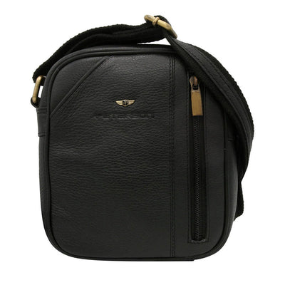 Ανδρική τσάντα από γνήσιο φυσικό δέρμα GBU565, Μαύρο 1