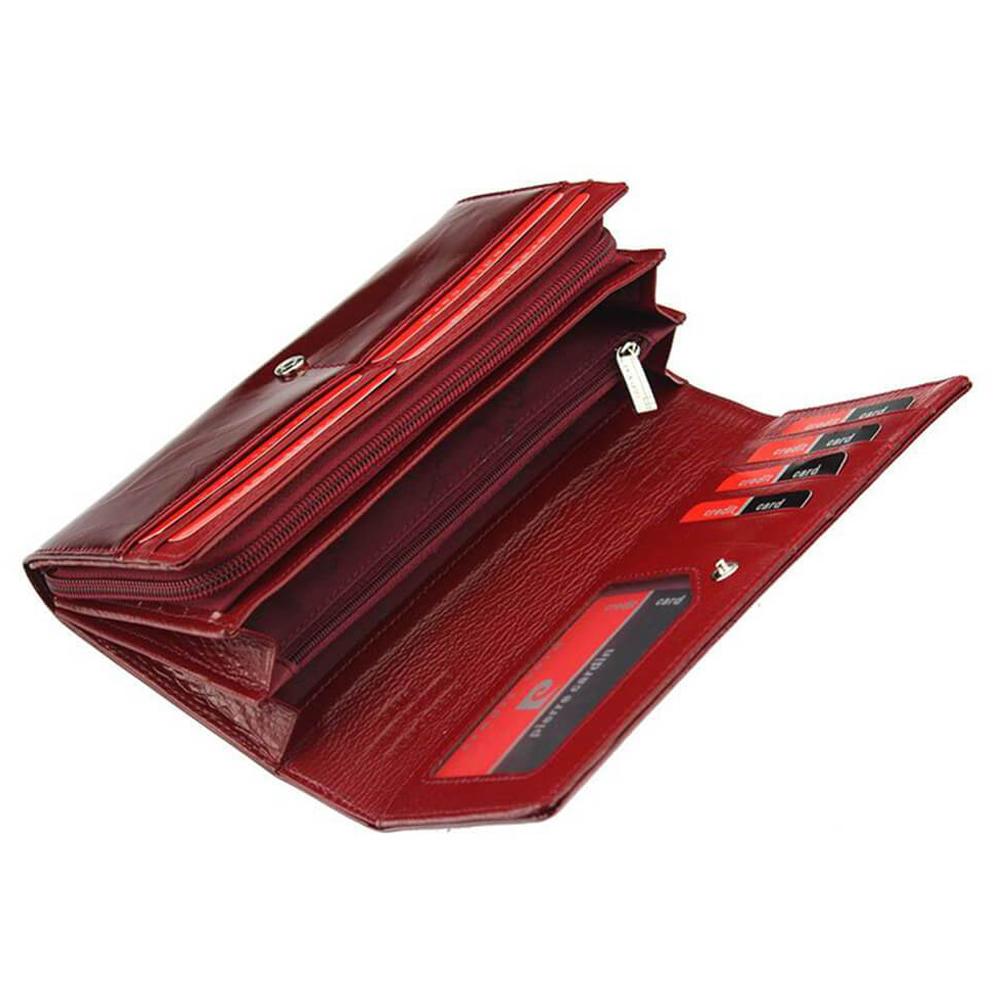 Pierre Cardin | Γυναικείο πορτοφόλι από γνήσιο φυσικό δέρμα GPD027, Κόκκινο 4