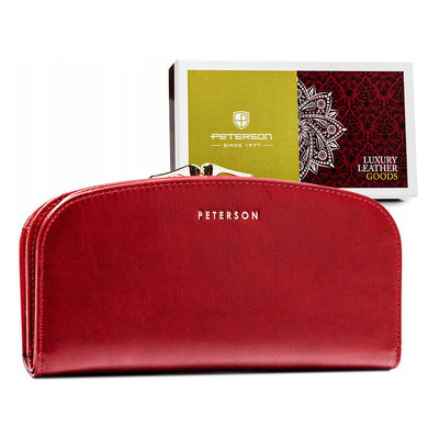 Γυναικείο πορτοφόλι από γνήσιο φυσικό δέρμα GPD458, Κόκκινο - με προστασία ασύρματης ανάγνωσης RFID 1