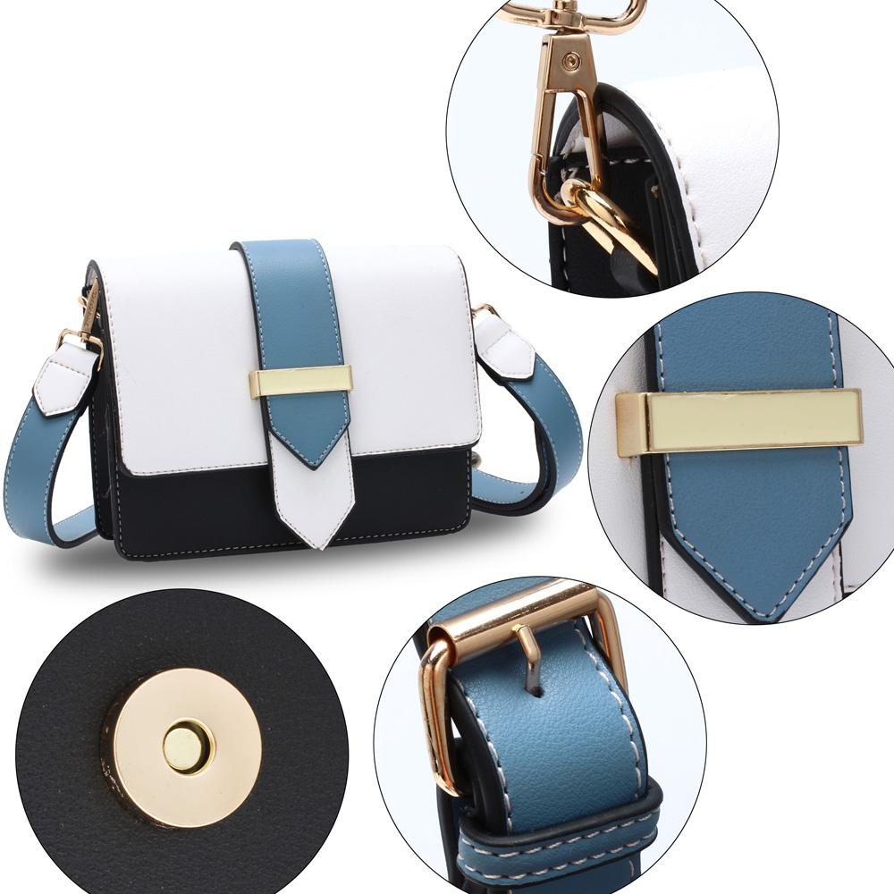 Γυναικεία τσάντα Azalea, Λευκό/Μαύρο/Γαλάζιο 3