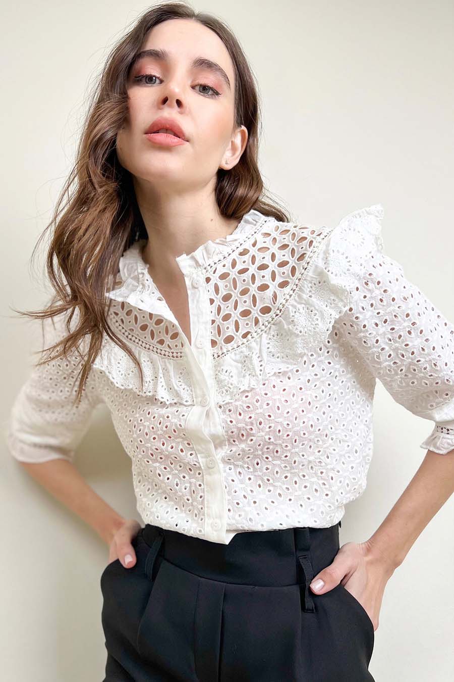 Γυναικείο πουκάμισο Alinta, Λευκό 1