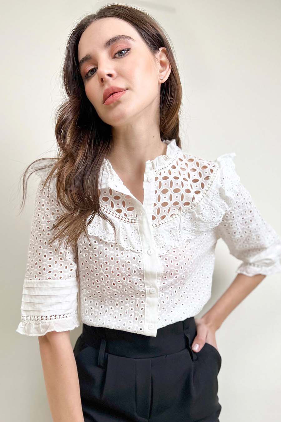 Γυναικείο πουκάμισο Alinta, Λευκό 2
