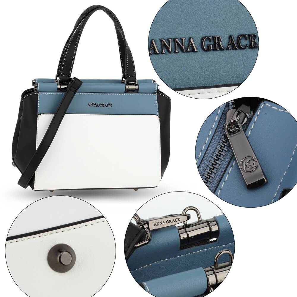 Γυναικεία τσάντα Antoinette, Λευκό/Γαλάζιο/Μαύρο 2