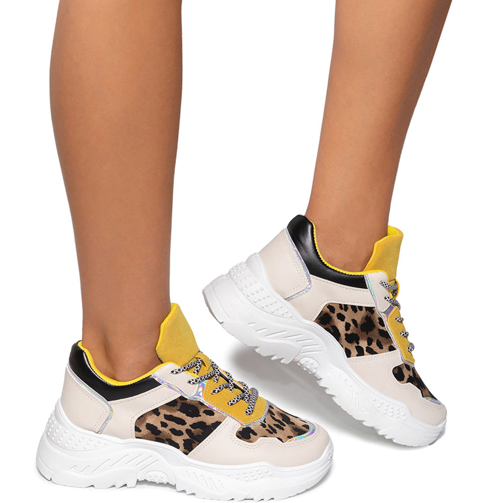 Γυναικεία αθλητικά παπούτσια Berry, Μπεζ/Κίτρινο 1