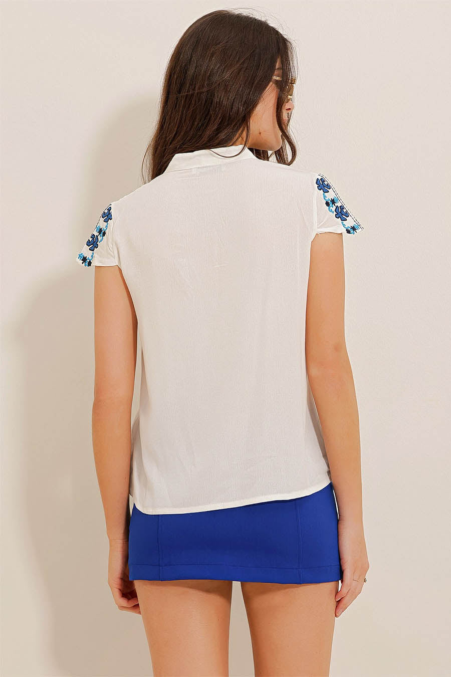 Γυναικεία μπλούζα Adelays, Λευκό/Μπλε 6