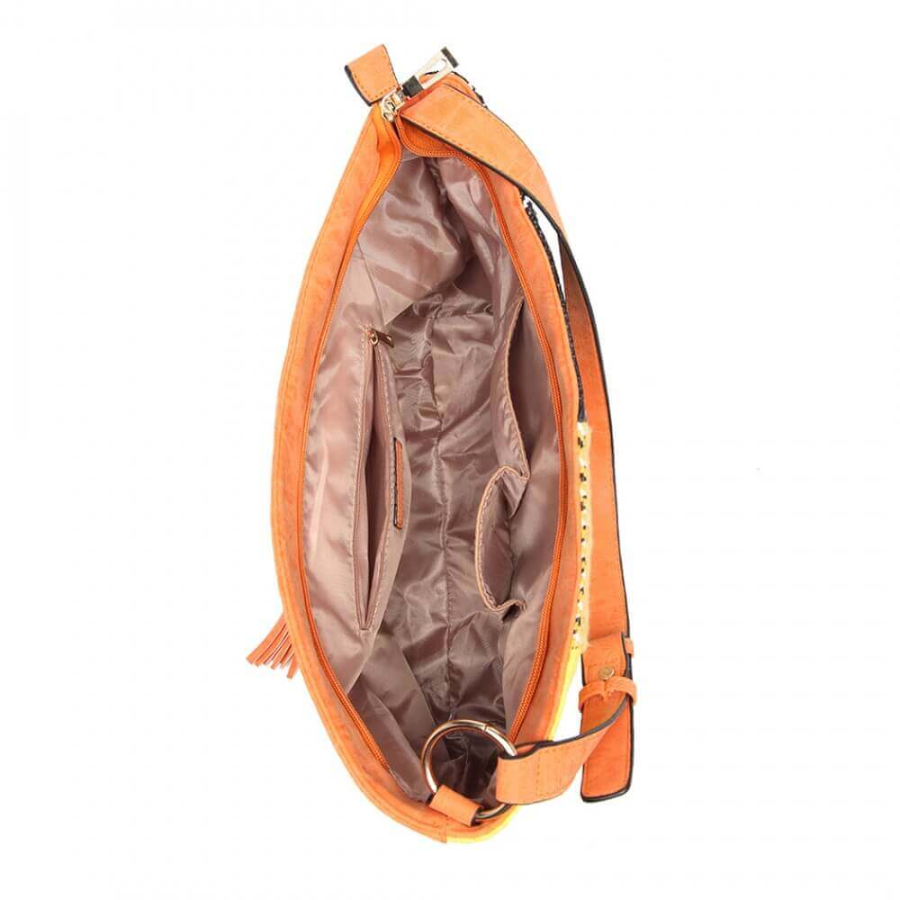 Γυναικεία τσάντα Candace, Μαύρο/Κίτρινο/Πορτοκάλι 4