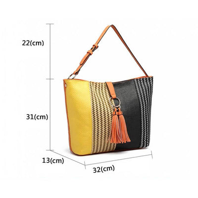 Γυναικεία τσάντα Candace, Μαύρο/Κίτρινο/Πορτοκάλι 6