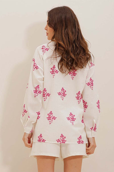 Γυναικείο πουκάμισο Darana, Λευκό/Ροζ 5