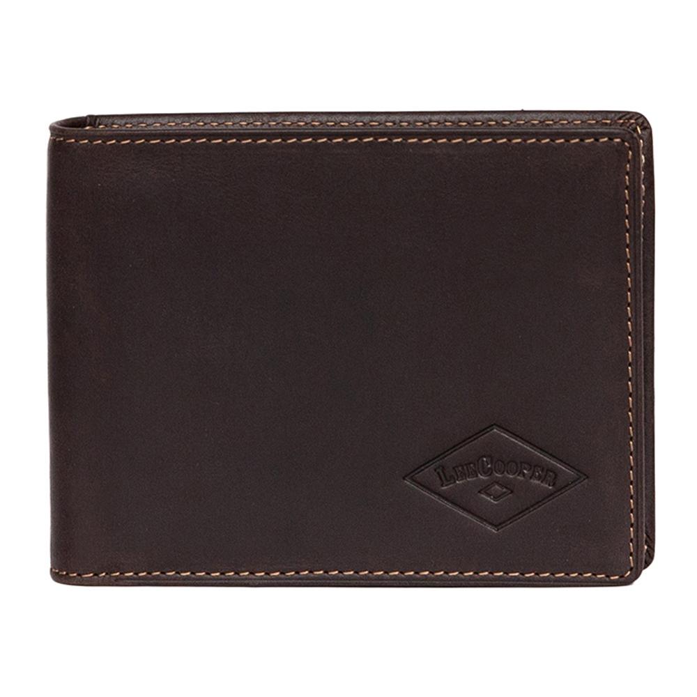 Lee Cooper | Ανδρικό πορτοφόλι από γνήσιο φυσικό δέρμα EF-POB001, Σκούρο καφέ 1