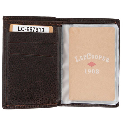 Lee Cooper | Ανδρική δερμάτινη θήκη καρτών EF-POB006, Σκούρο Καφέ 2