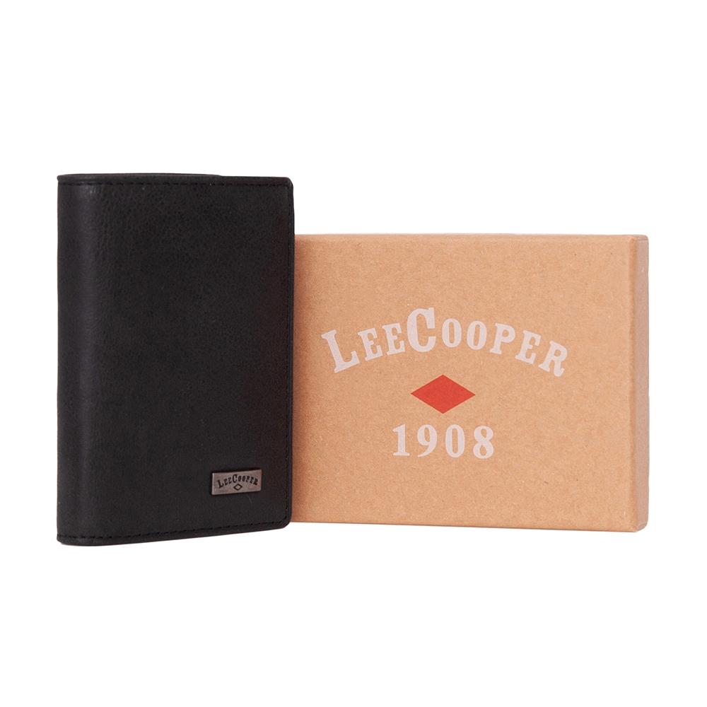 Lee Cooper | Ανδρική δερμάτινη θήκη καρτών EF-POB006, Μαύρο 2
