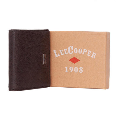 Lee Cooper | Ανδρικό πορτοφόλι από γνήσιο φυσικό δέρμα EF-POB009, Σκούρο Καφέ 2