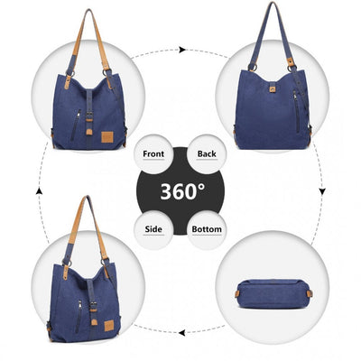Γυναικεία τσάντα μετατρέψιμη σε σακίδιο Elora, Μπλε 3