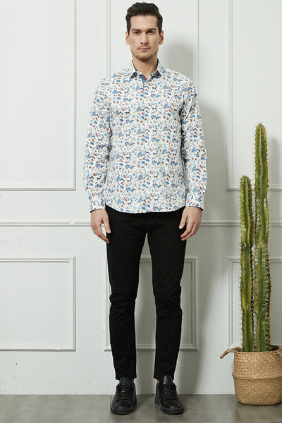 Ανδρικό πουκάμισο Eusebio, Λευκό/Γαλάζιο 1