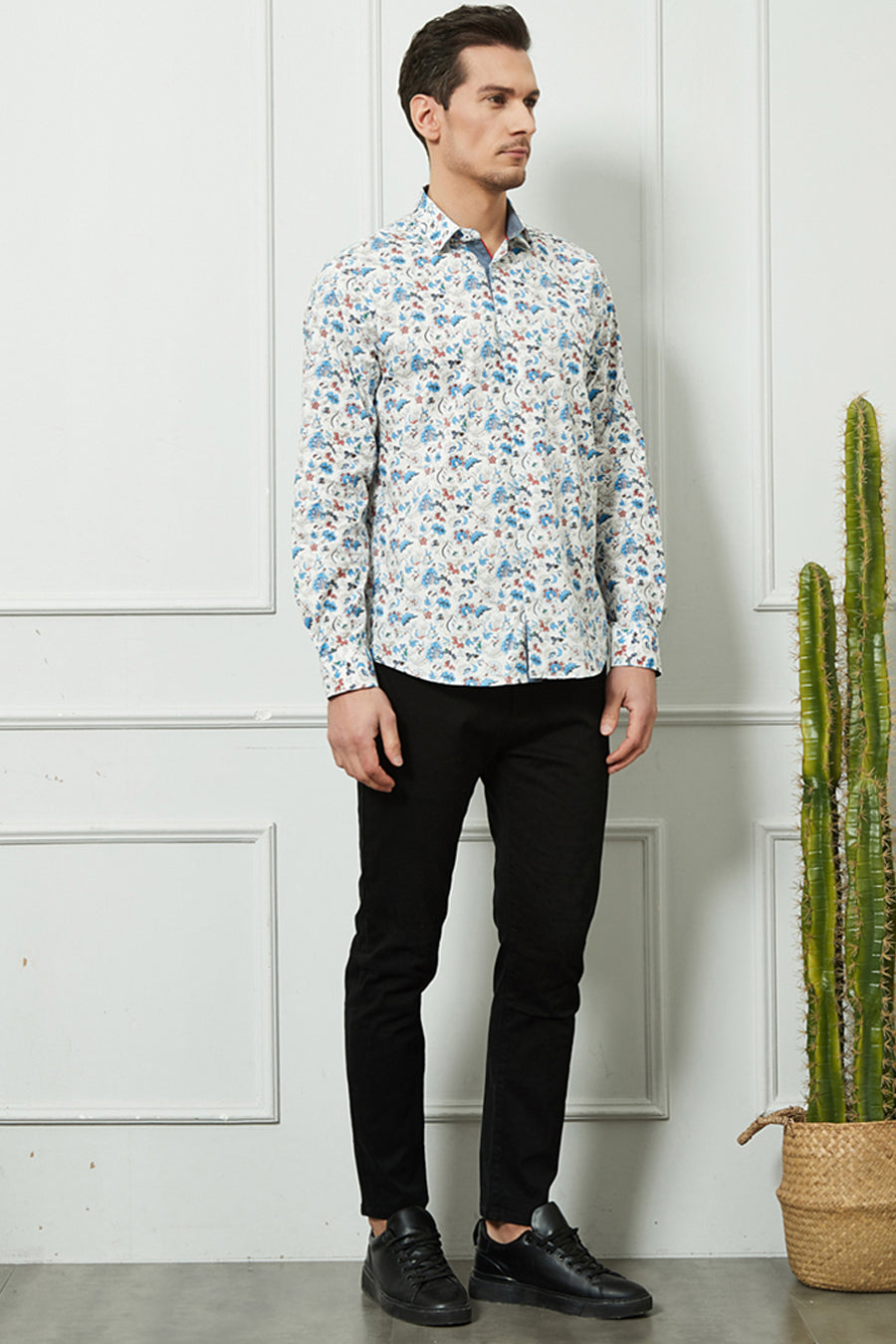 Ανδρικό πουκάμισο Eusebio, Λευκό/Γαλάζιο 2