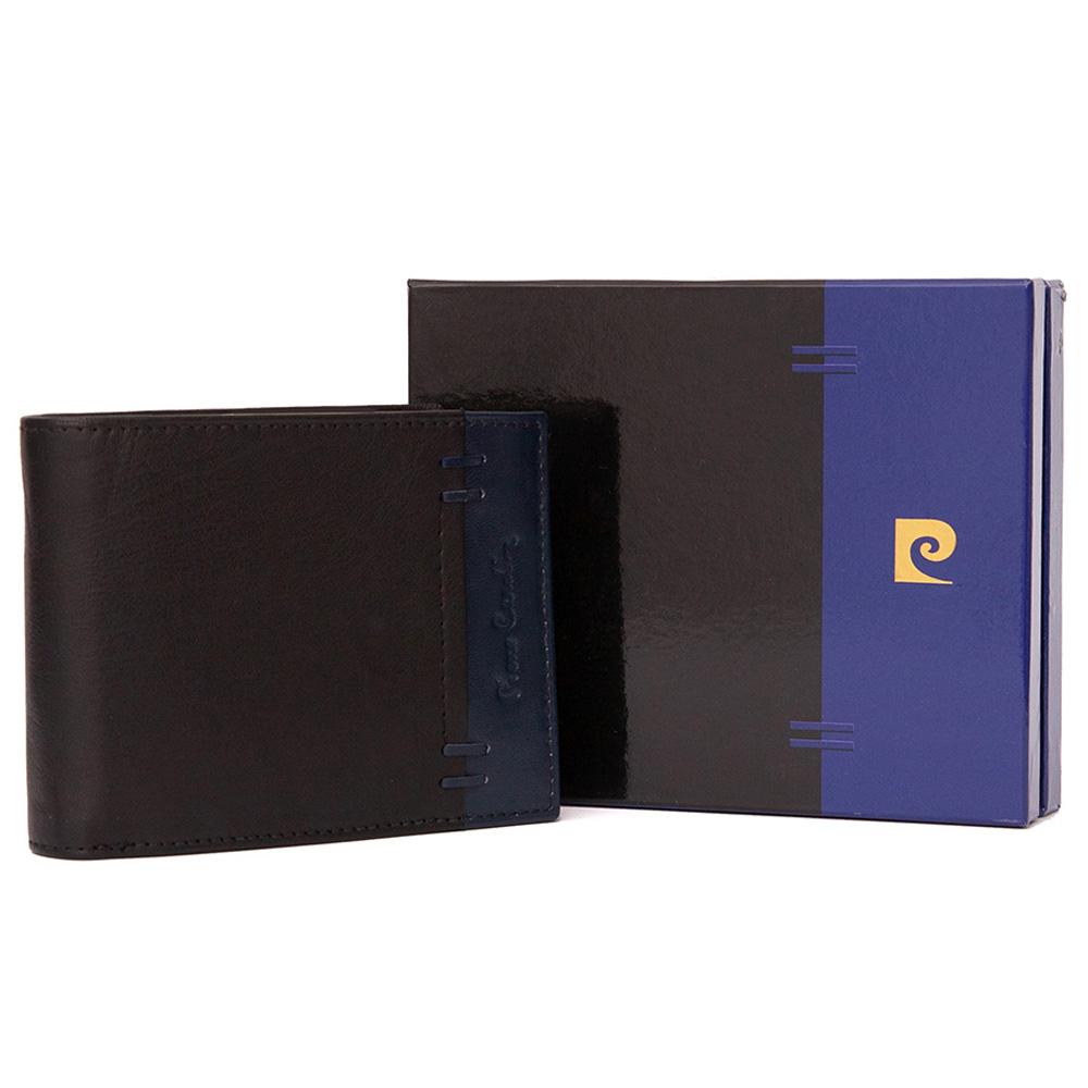 Pierre Cardin | Ανδρικό πορτοφόλι από γνήσιο φυσικό δέρμα GPB011, Μαύρο/Ναυτικό μπλε 2