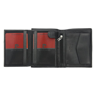 Pierre Cardin | Ανδρικό πορτοφόλι από γνήσιο φυσικό δέρμα GPB033, Μαύρο - με προστασία ασύρματης ανάγνωσης RFID 5
