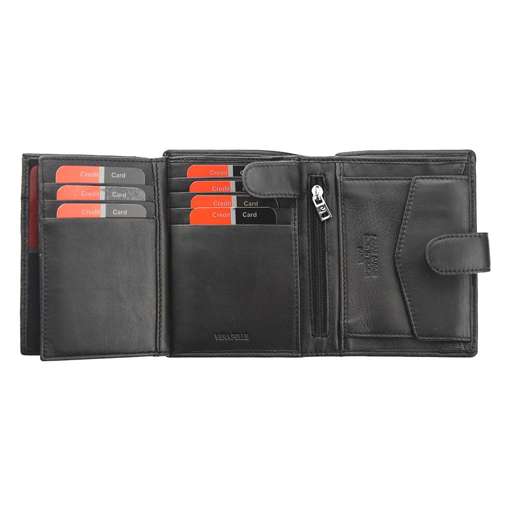 Pierre Cardin | Ανδρικό πορτοφόλι από γνήσιο φυσικό δέρμα GPB034, Μαύρο - με προστασία ασύρματης ανάγνωσης RFID 6