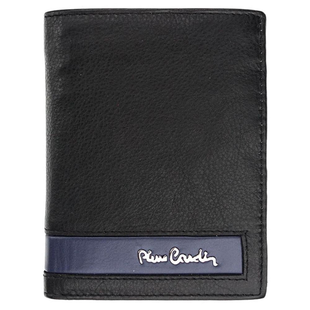 Pierre Cardin | Ανδρικό πορτοφόλι από γνήσιο φυσικό δέρμα GPB036, Μαύρο/Μπλε - με προστασία ασύρματης ανάγνωσης RFID 1