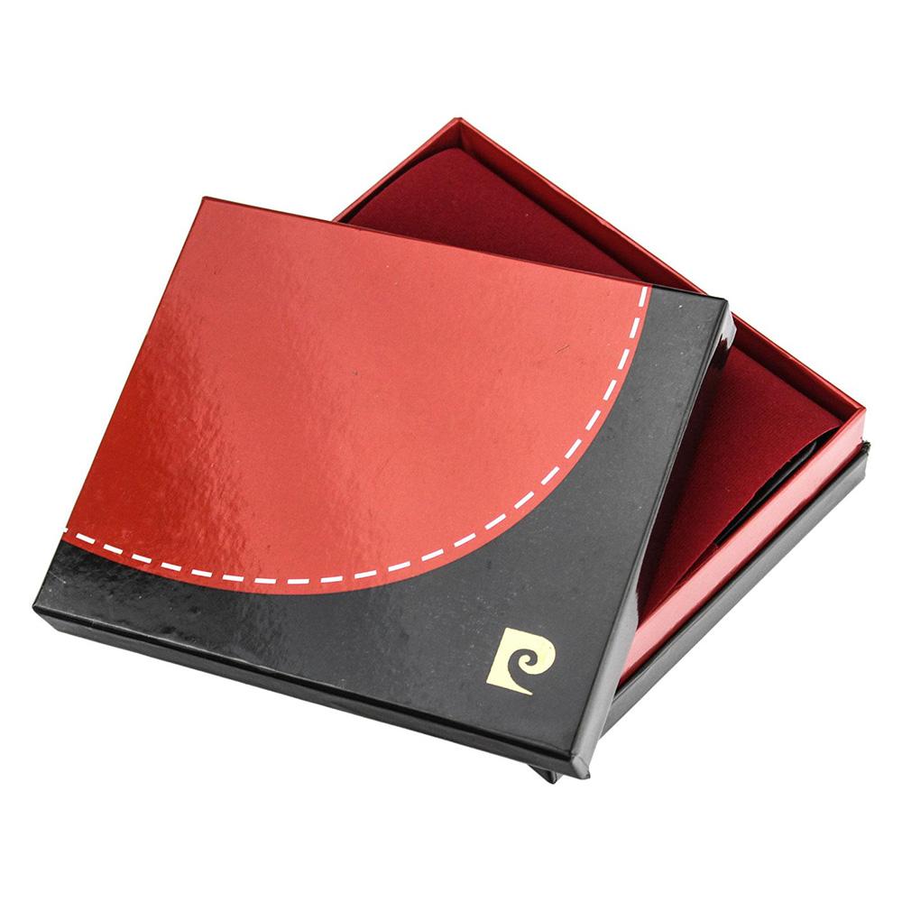 Pierre Cardin | Ανδρικό πορτοφόλι από γνήσιο φυσικό δέρμα GPB041, Μαύρο/Κόκκινο 2
