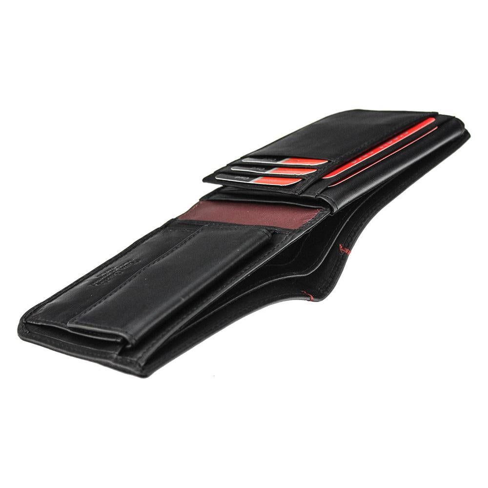 Pierre Cardin | Ανδρικό πορτοφόλι από γνήσιο φυσικό δέρμα GPB041, Μαύρο/Κόκκινο 6