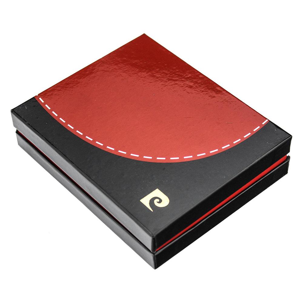 Pierre Cardin | Ανδρικό πορτοφόλι από γνήσιο φυσικό δέρμα GPB041, Μαύρο/Κόκκινο 7