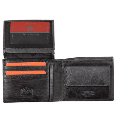 Pierre Cardin | Ανδρικό πορτοφόλι από γνήσιο φυσικό δέρμα GPB045, Μαύρο 3