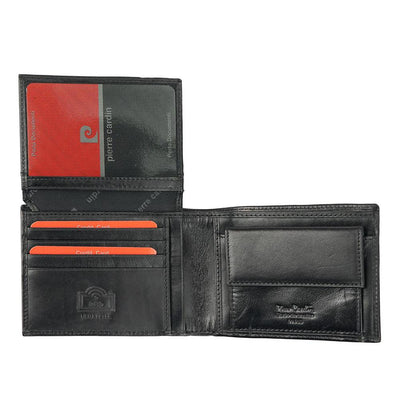 Pierre Cardin | Ανδρικό πορτοφόλι από γνήσιο φυσικό δέρμα GPB047, Μαύρο - με προστασία ασύρματης ανάγνωσης RFID 4