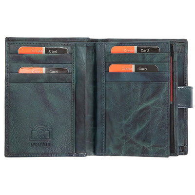 Pierre Cardin | Ανδρικό πορτοφόλι από γνήσιο φυσικό δέρμα GPB055, Πράσινο - με προστασία ασύρματης ανάγνωσης RFID 4