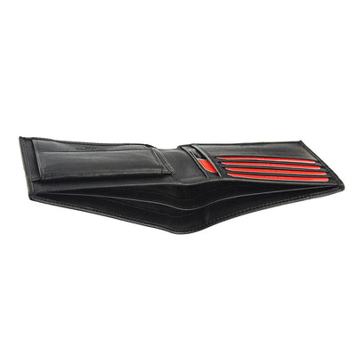 Pierre Cardin | Ανδρικό πορτοφόλι από γνήσιο φυσικό δέρμα GPB057, Μαύρο/Κόκκινο 4