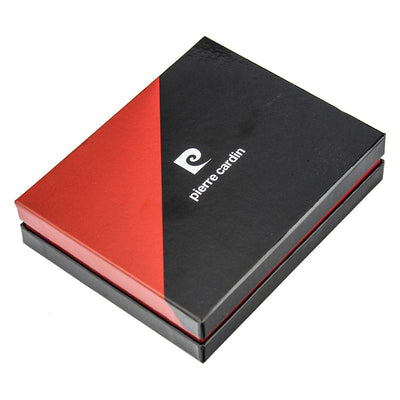 Pierre Cardin | Ανδρικό πορτοφόλι από γνήσιο φυσικό δέρμα GPB057, Μαύρο/Κόκκινο 6