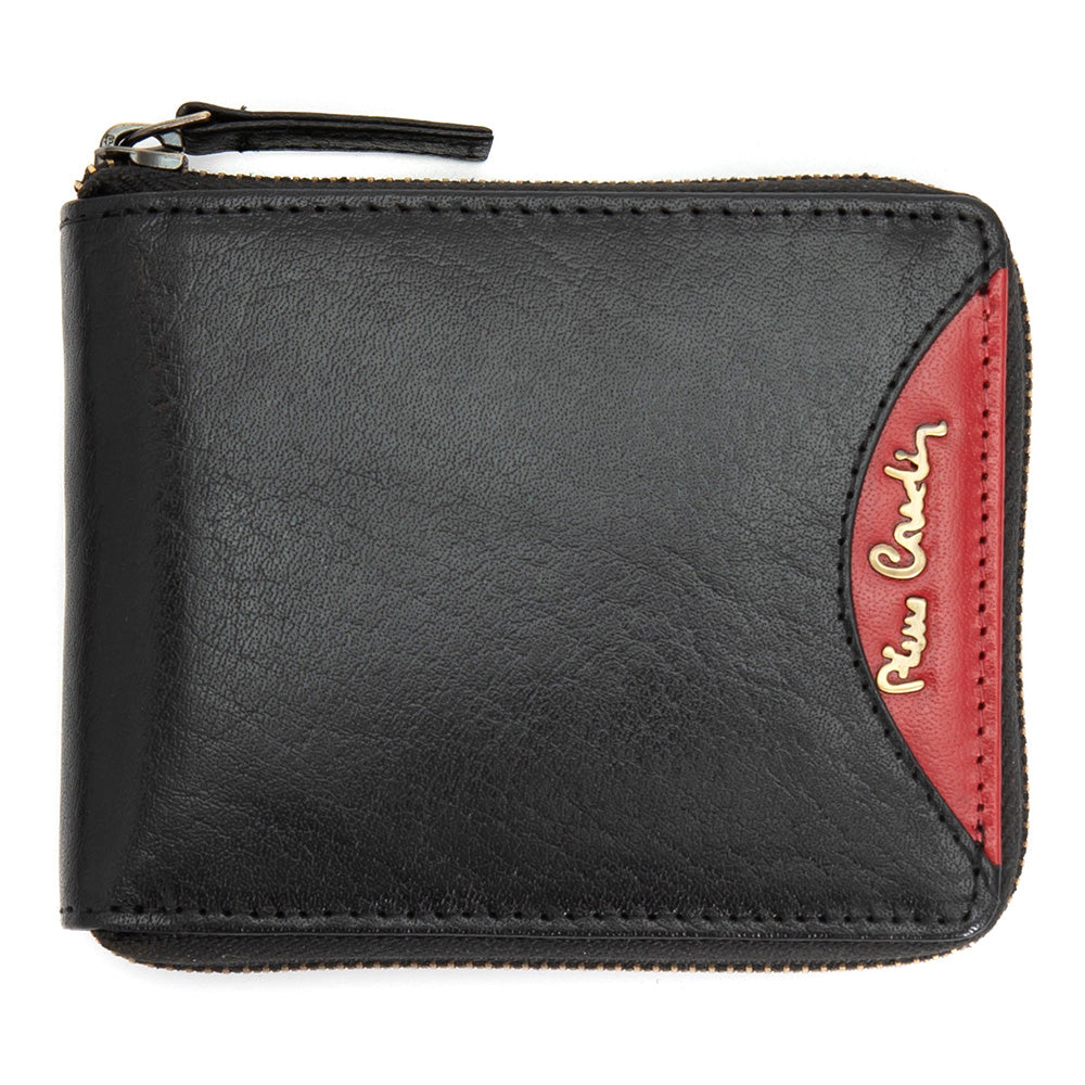 Pierre Cardin | Ανδρικό πορτοφόλι από γνήσιο φυσικό δέρμα GPB060, Μαύρο/Κόκκινο - με προστασία ασύρματης ανάγνωσης RFID 1