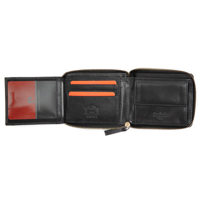 Pierre Cardin | Ανδρικό πορτοφόλι από γνήσιο φυσικό δέρμα GPB060, Μαύρο/Κόκκινο - με προστασία ασύρματης ανάγνωσης RFID 4