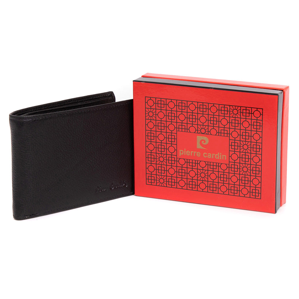 Pierre Cardin | Ανδρικό πορτοφόλι από γνήσιο φυσικό δέρμα GPB077, Μαύρο - με προστασία ασύρματης ανάγνωσης RFID 2