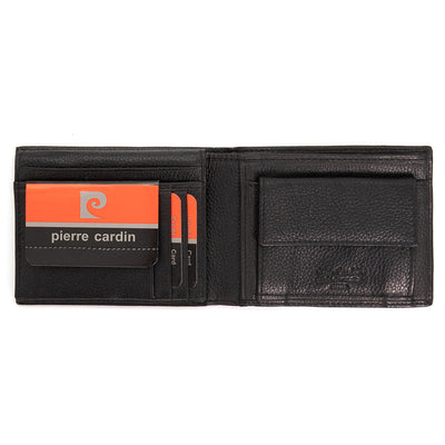 Pierre Cardin | Ανδρικό πορτοφόλι από γνήσιο φυσικό δέρμα GPB077, Μαύρο - με προστασία ασύρματης ανάγνωσης RFID 3
