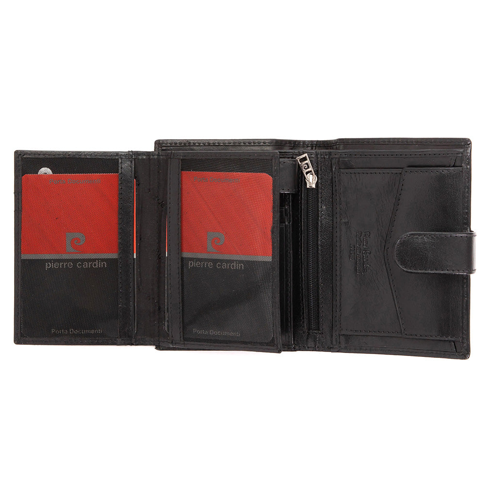 Pierre Cardin | Ανδρικό πορτοφόλι από γνήσιο φυσικό δέρμα GPB080, Μαύρο 4