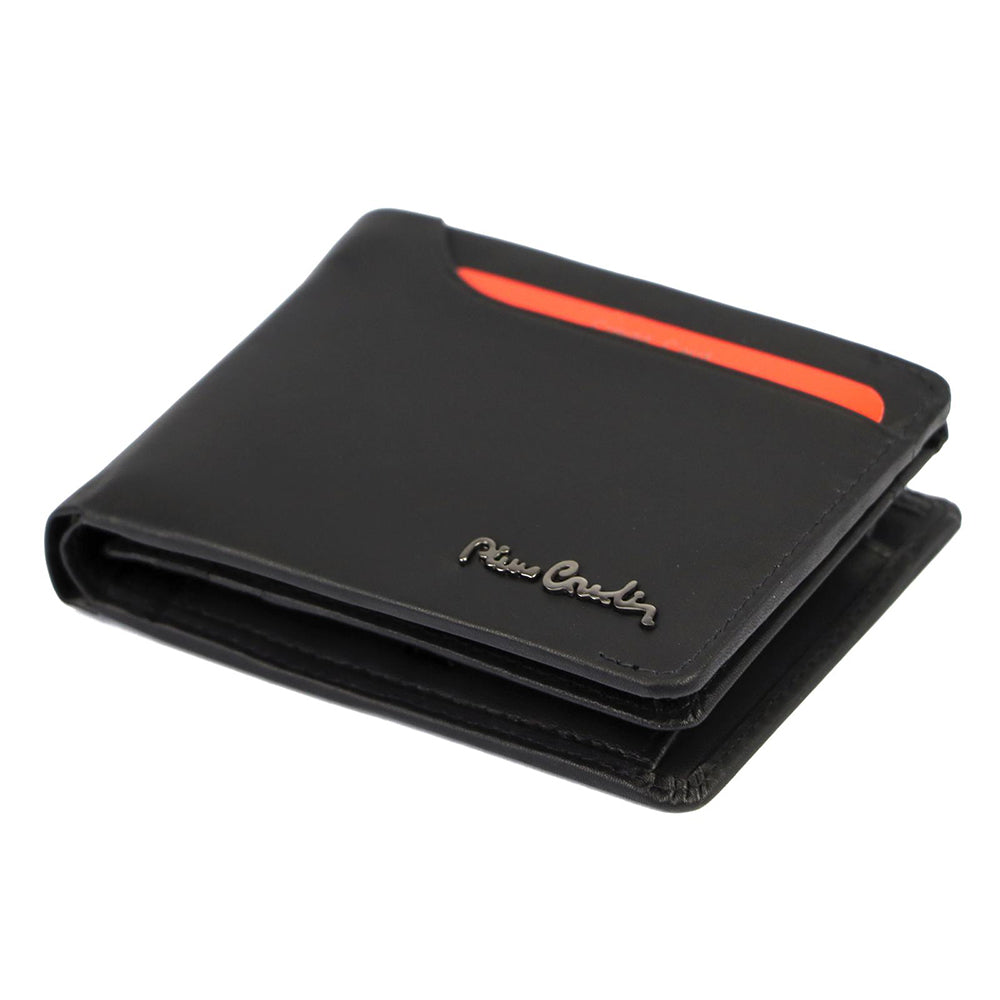 Pierre Cardin | Ανδρικό πορτοφόλι από γνήσιο φυσικό δέρμα GPB082, Μαύρο - με προστασία ασύρματης ανάγνωσης RFID 2