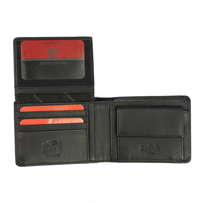 Pierre Cardin | Ανδρικό πορτοφόλι από γνήσιο φυσικό δέρμα GPB082, Μαύρο - με προστασία ασύρματης ανάγνωσης RFID 6
