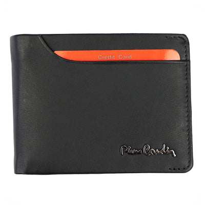 Pierre Cardin | Ανδρικό πορτοφόλι από γνήσιο φυσικό δέρμα GPB082, Μαύρο - με προστασία ασύρματης ανάγνωσης RFID 1