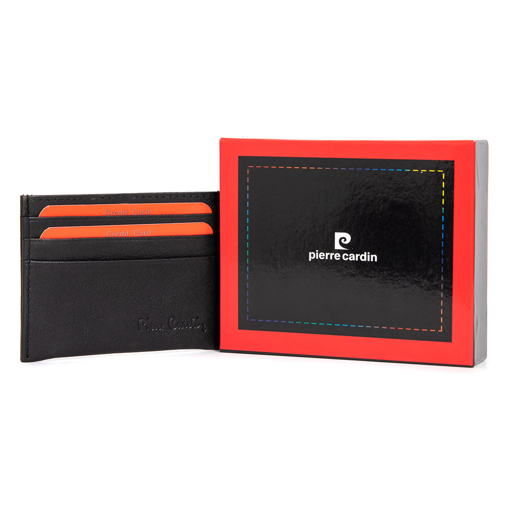Pierre Cardin | Ανδρική δερμάτινη θήκη καρτών GPB086, Μαύρο 2