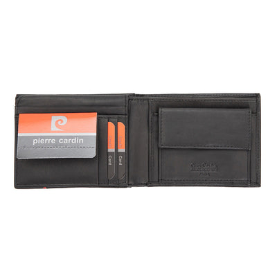 Pierre Cardin | Ανδρικό πορτοφόλι από γνήσιο φυσικό δέρμα GPB088, Μαύρο - με προστασία ασύρματης ανάγνωσης RFID 2