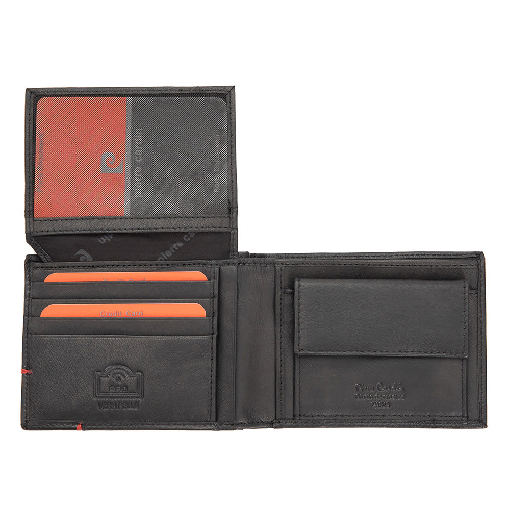 Pierre Cardin | Ανδρικό πορτοφόλι από γνήσιο φυσικό δέρμα GPB088, Μαύρο - με προστασία ασύρματης ανάγνωσης RFID 3